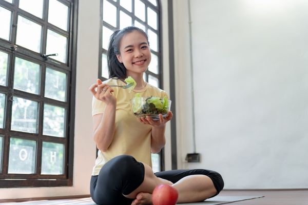 Fit woman maintaining gut health lifestyle