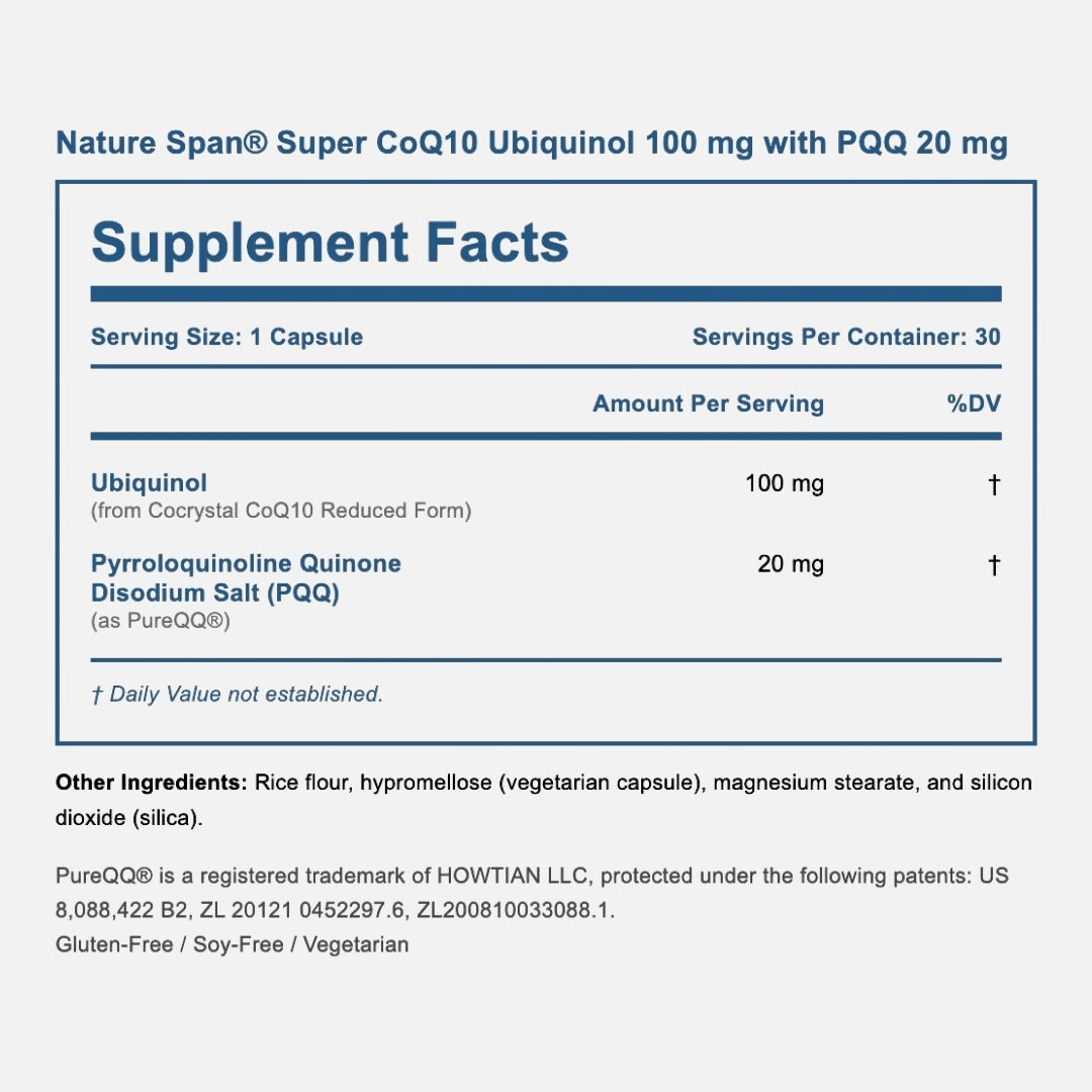 CoQ10 泛醇 100 mg + PQQ 20 mg 6