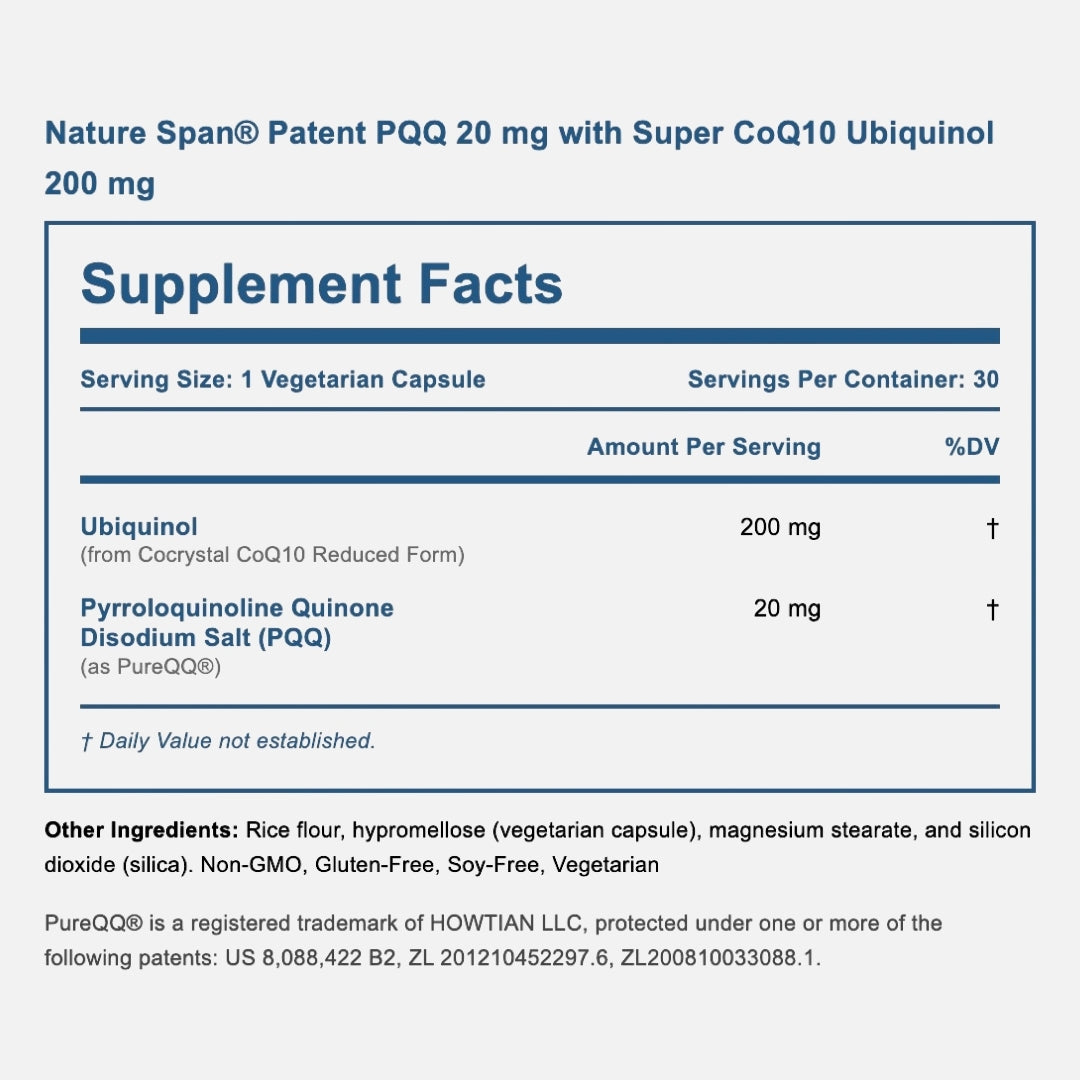 辅酶Q10 泛醇 200mg + PQQ 5